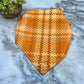 Dog Bandana - Fall - Orange Checkered