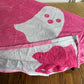 Double Sided Ghosts Pink & White Minky Blanket