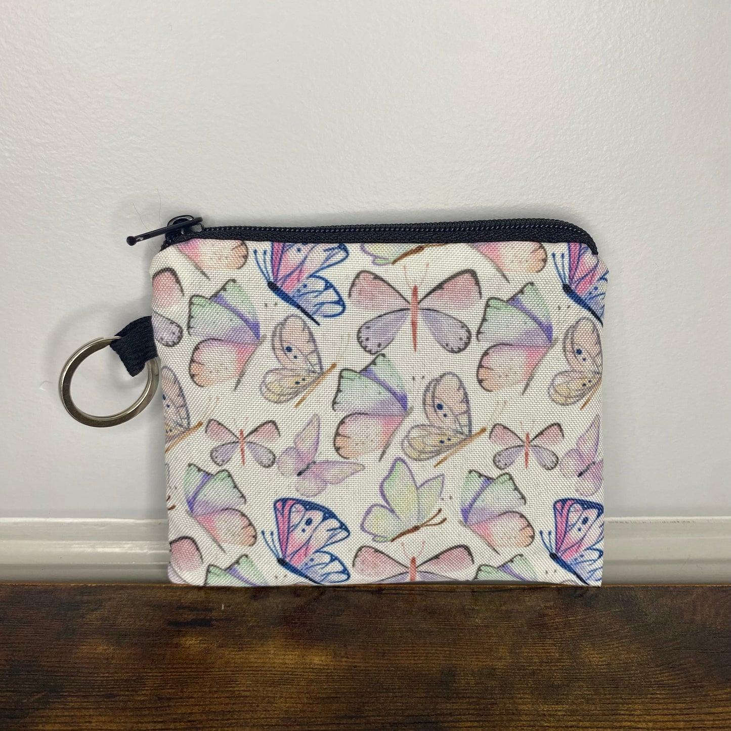 Butterfly Watercolor - Water-Resistant Mini Pouch w/ Keyring