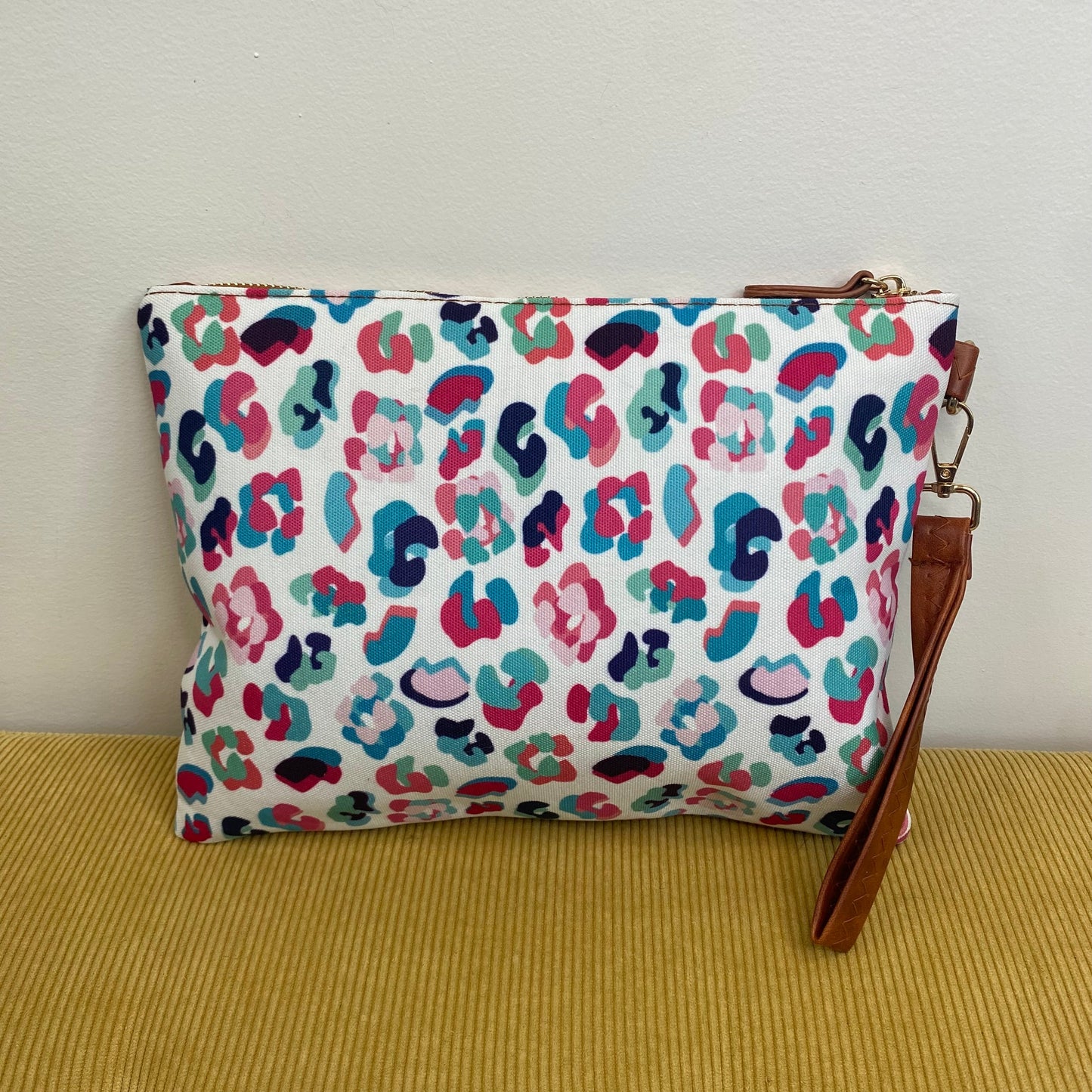 Clutch - Oversized Canvas & Faux Leather - Puzzle