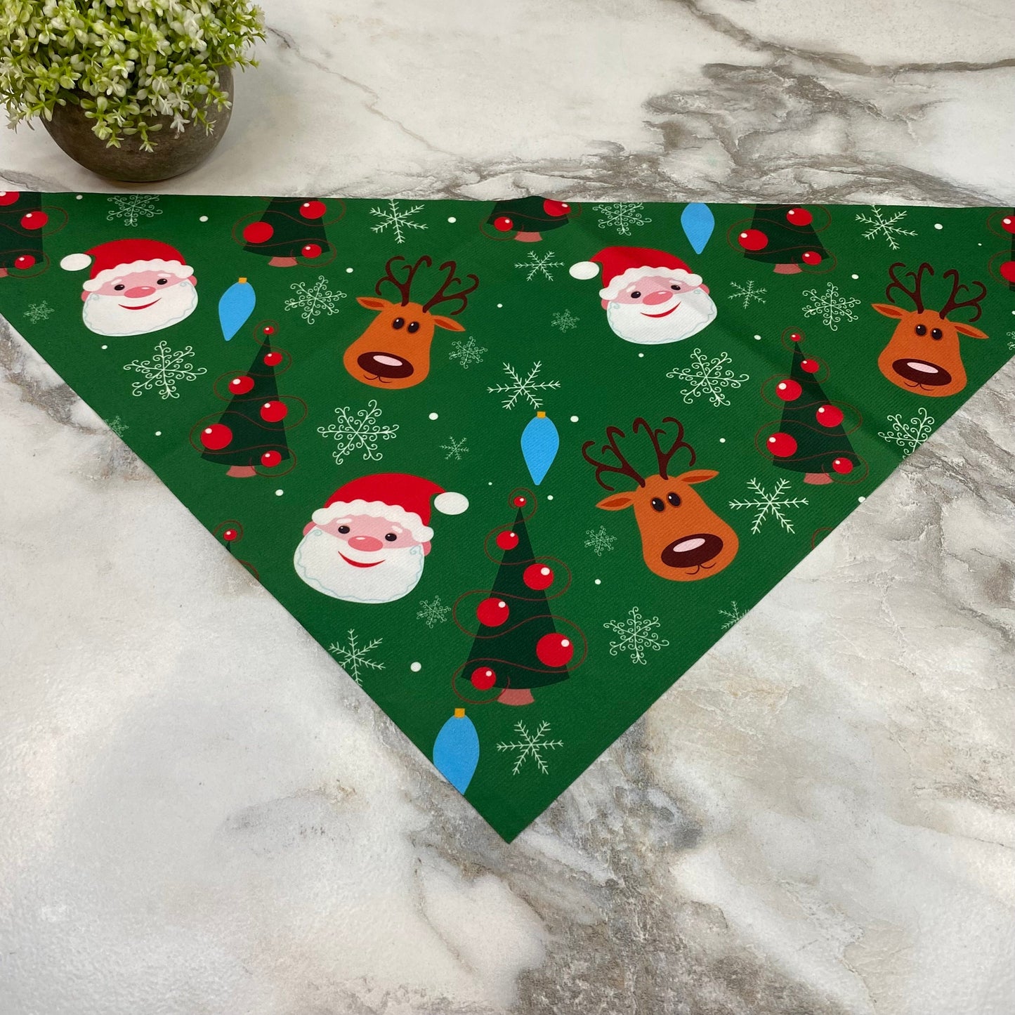 Dog Bandana - Christmas - Tree Santa Reindeer Head