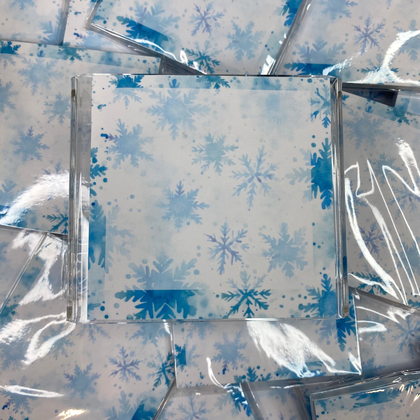 Light Blue Snowflakes Sticky Stacks