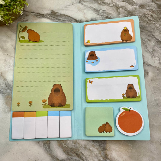 Sticky Note Booklet Set - Don't Worry Be Capy (#1)