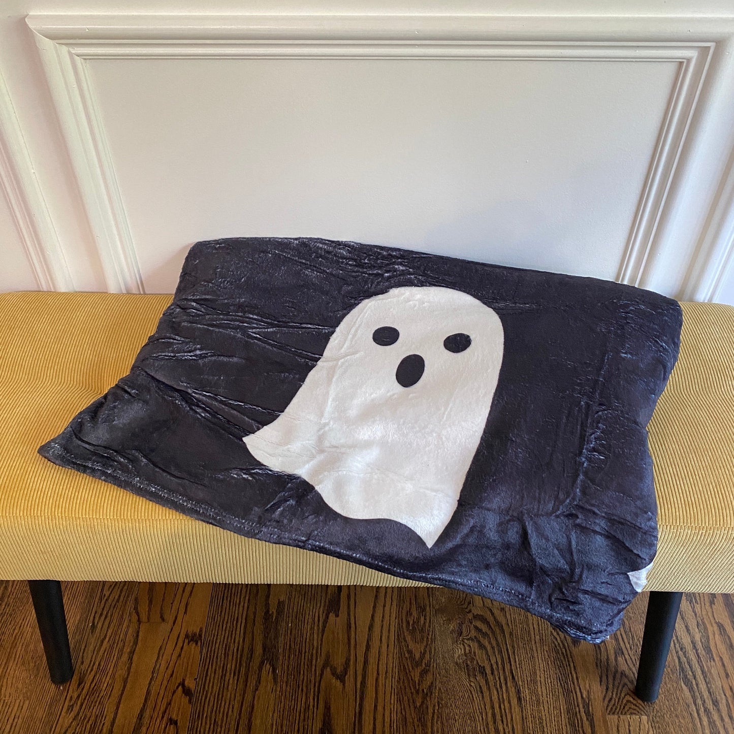 Double Sided Ghosts Black & White Minky Blanket