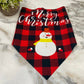 Dog Bandana - Christmas - Plaid Merry Snowman