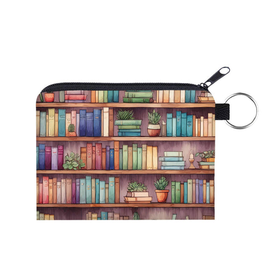 Book Shelves - Water-Resistant Mini Pouch w/ Keyring
