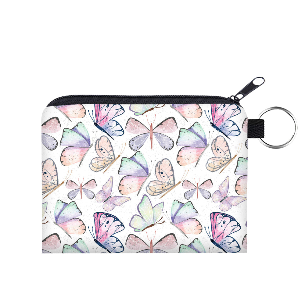 Butterfly Watercolor - Water-Resistant Mini Pouch w/ Keyring