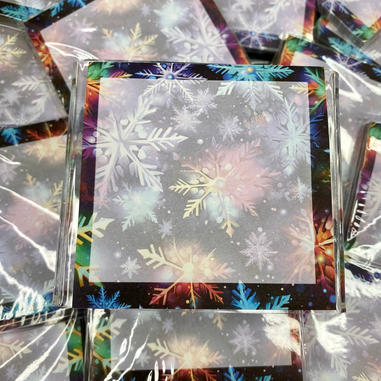 Bright Rainbow Snowflakes Sticky Stacks