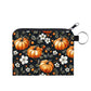 Pumpkin Black & White - Water-Resistant Mini Pouch w/ Keyring