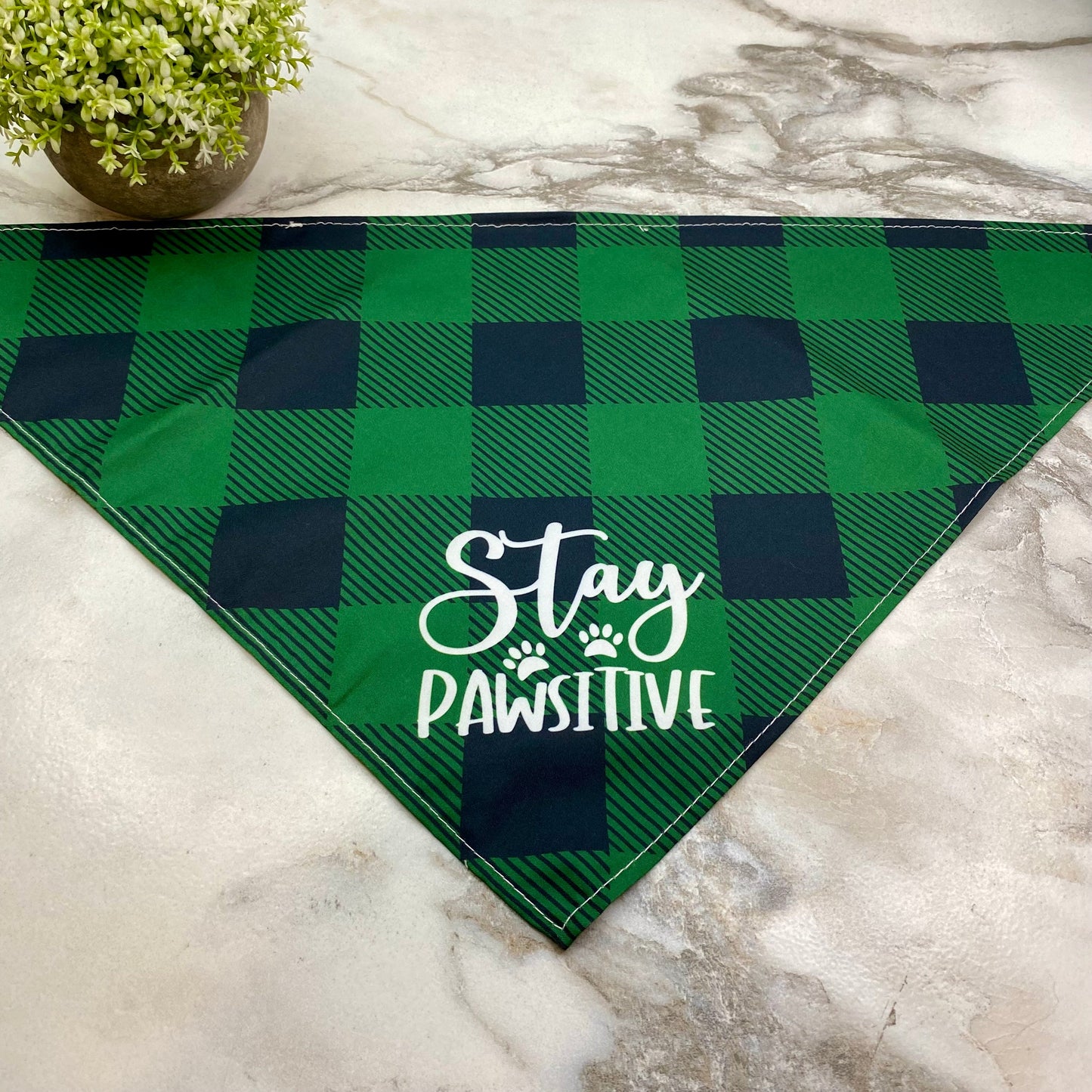 Dog Bandana - Plaid - Stay Pawsitive