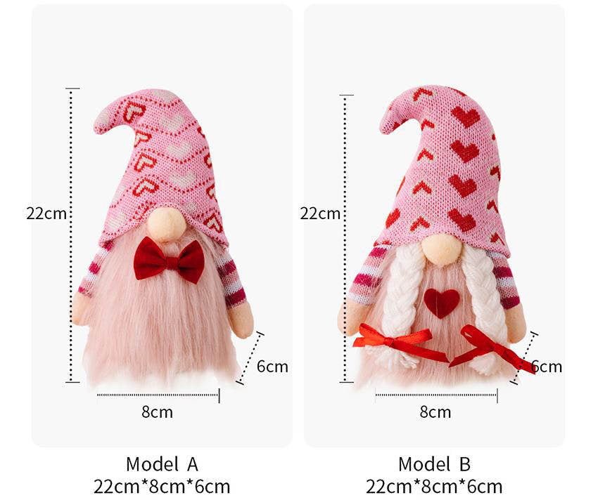 Gnome - Valentine #3 - Pink Heart Hat - PREORDER 12/12