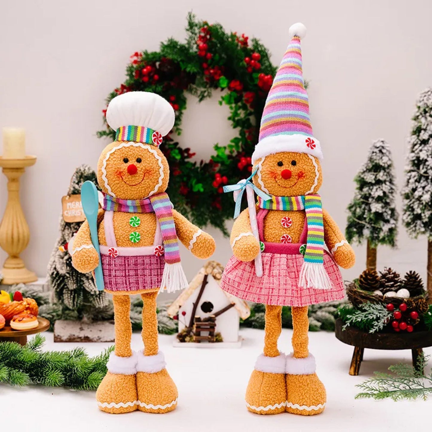 Telescopic Standing Christmas Decor - Gingerbread