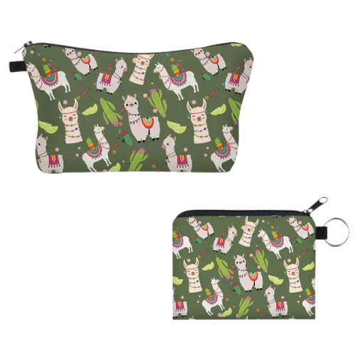 Green Llama - Water-Resistant Pouch Set