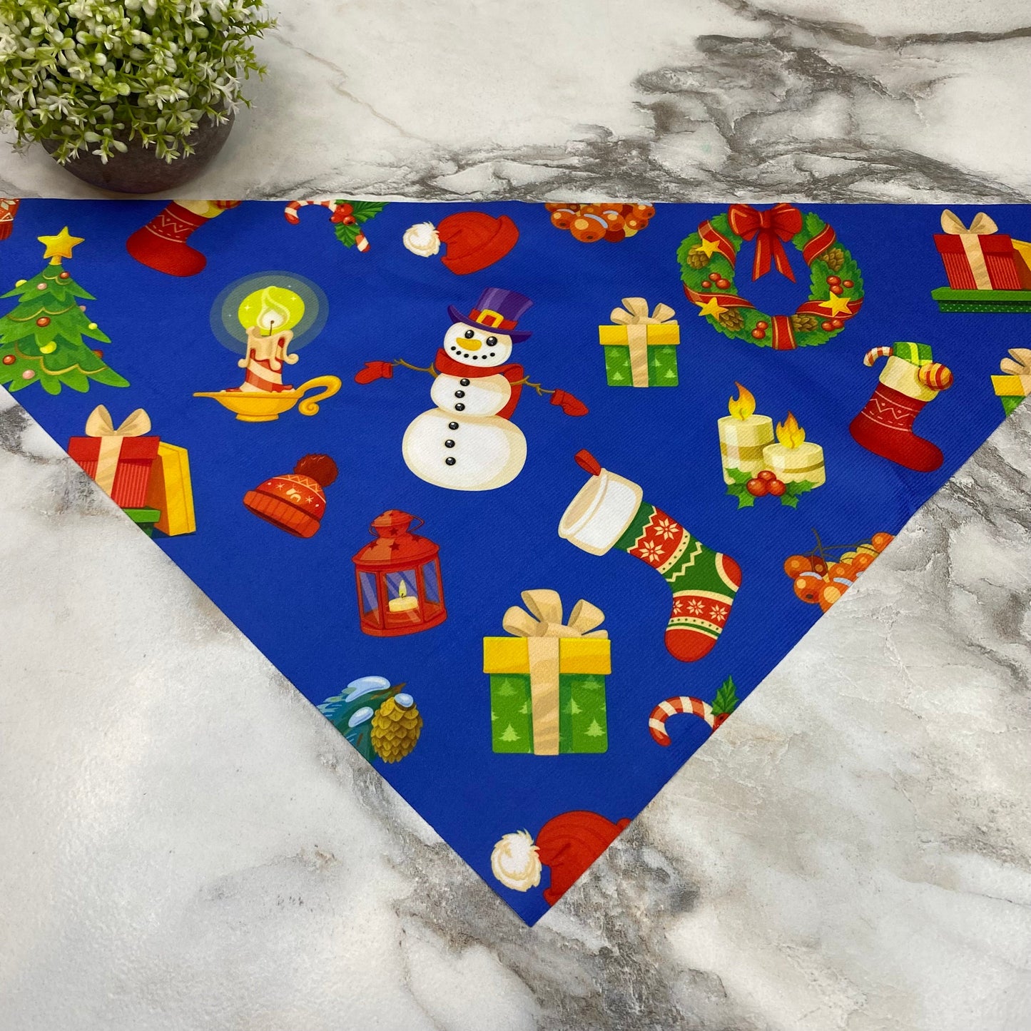 Dog Bandana - Christmas - Snowman Hats Candles