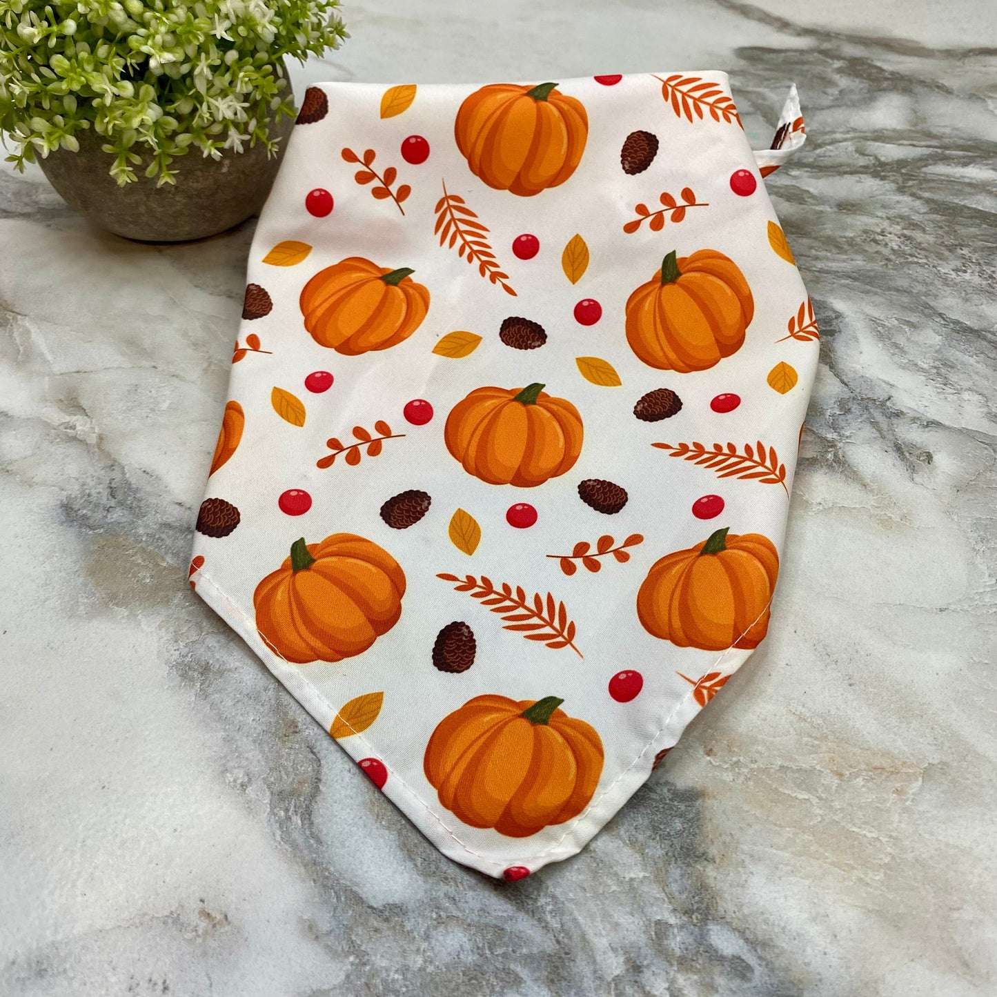 Dog Bandana - Fall - Pumpkins Leaves Acorns