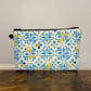 Filagree Tile Blue + Yellow - Water-Resistant Multi-Use Pouch