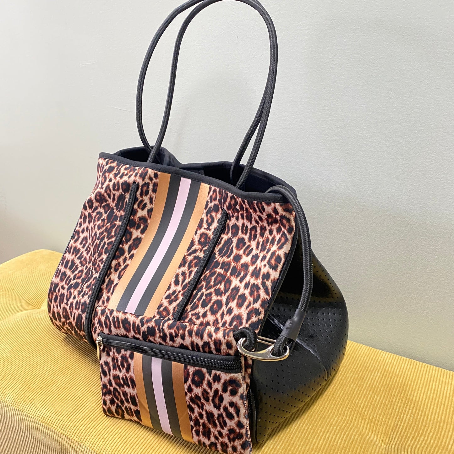 Neoprene Tote - Gold Animal Stripe