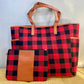 Weekender Bag & Pouch - Red Black Plaid