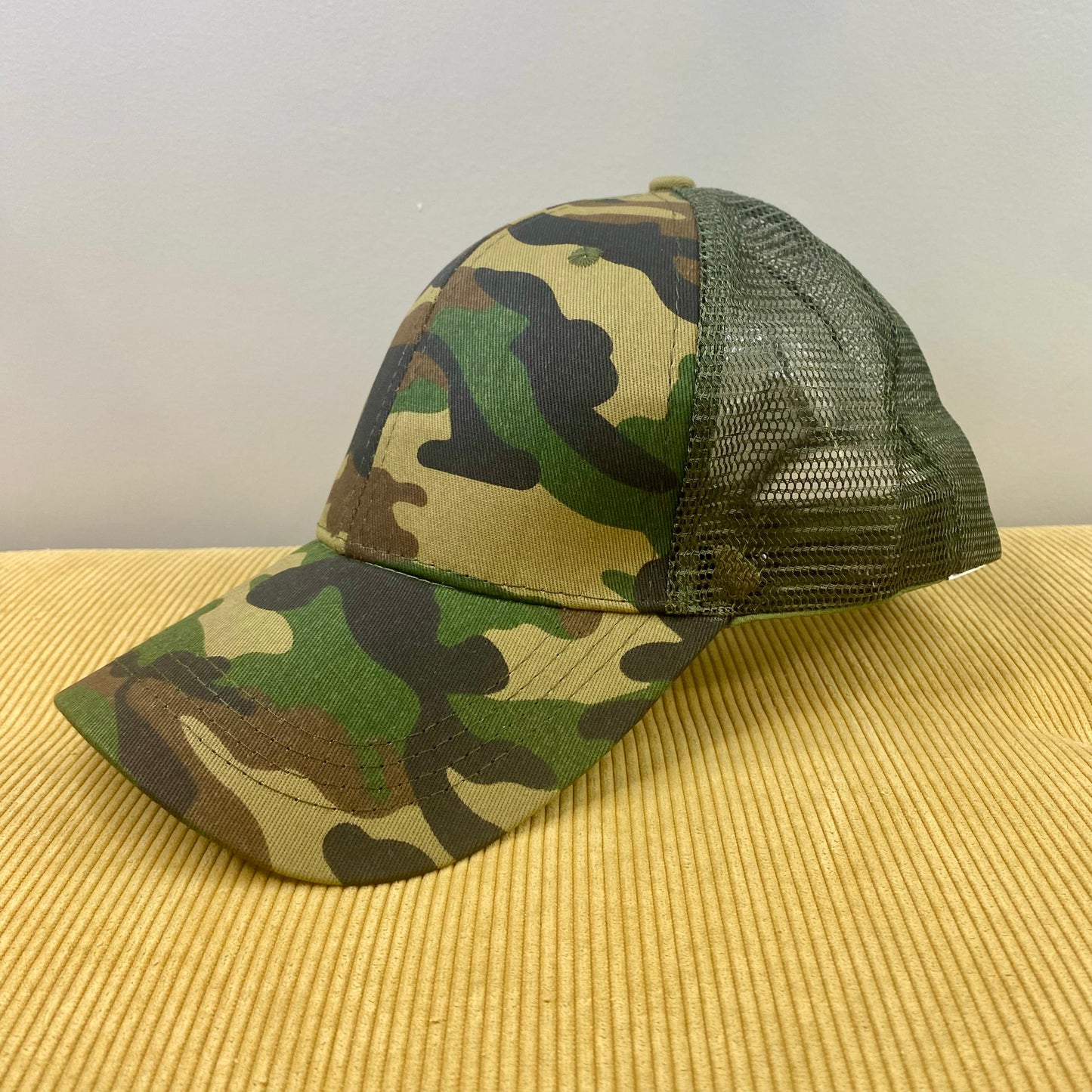 Hat - Ponytail - Green Camo