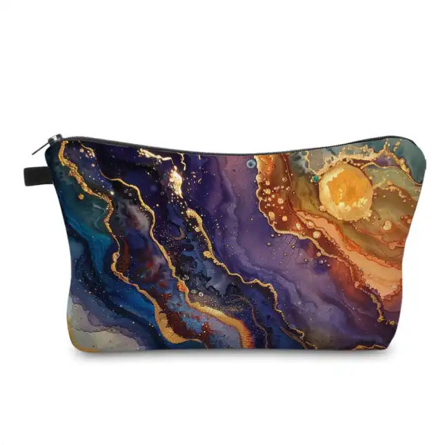 Teal Orange Marble - Water-Resistant Multi-Use Pouch