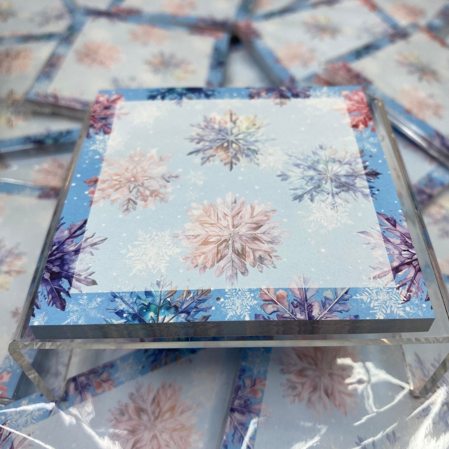 Snowflake on Blue Sticky Stacks