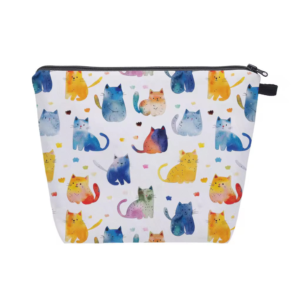 Watercolor Cats - Water-Resistant Multi-Use XL Pouch