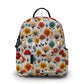 Floral Blooms Red Orange Blue - Water-Resistant Mini Backpack
