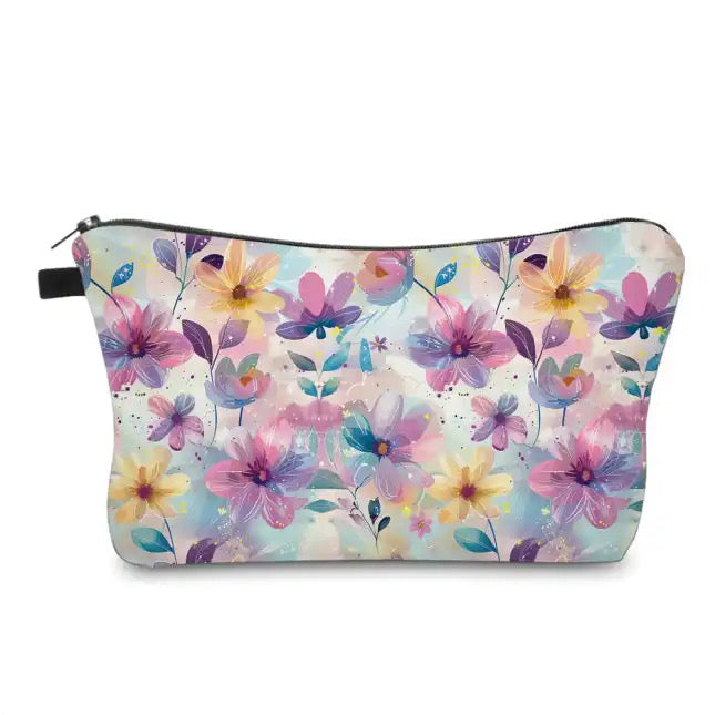 Pastel Pink Floral - Water-Resistant Multi-Use Pouch