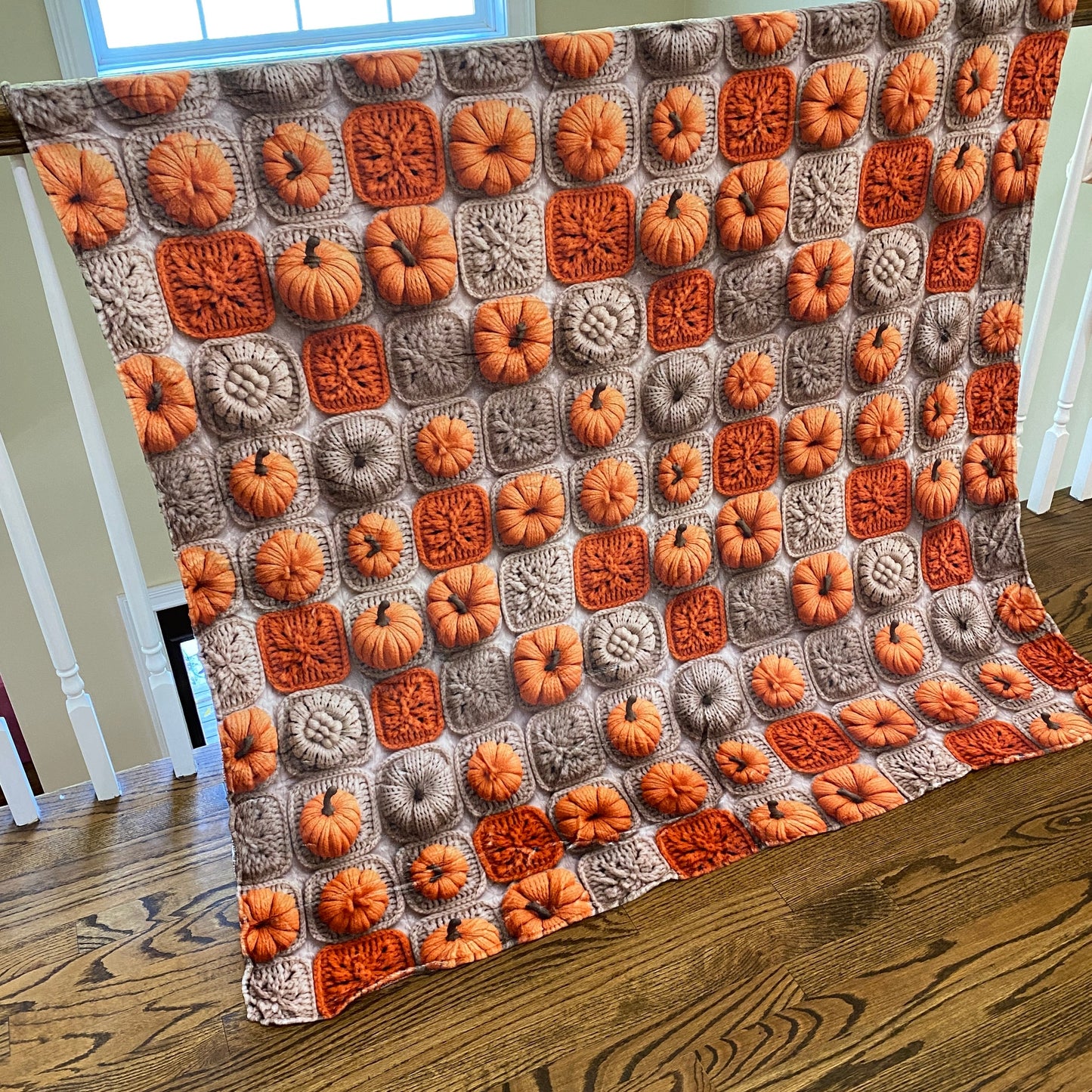 Blanket - Halloween - Knit Pumpkins