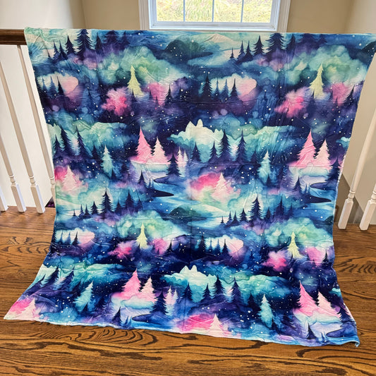 Blanket - Mint Rainbow Trees