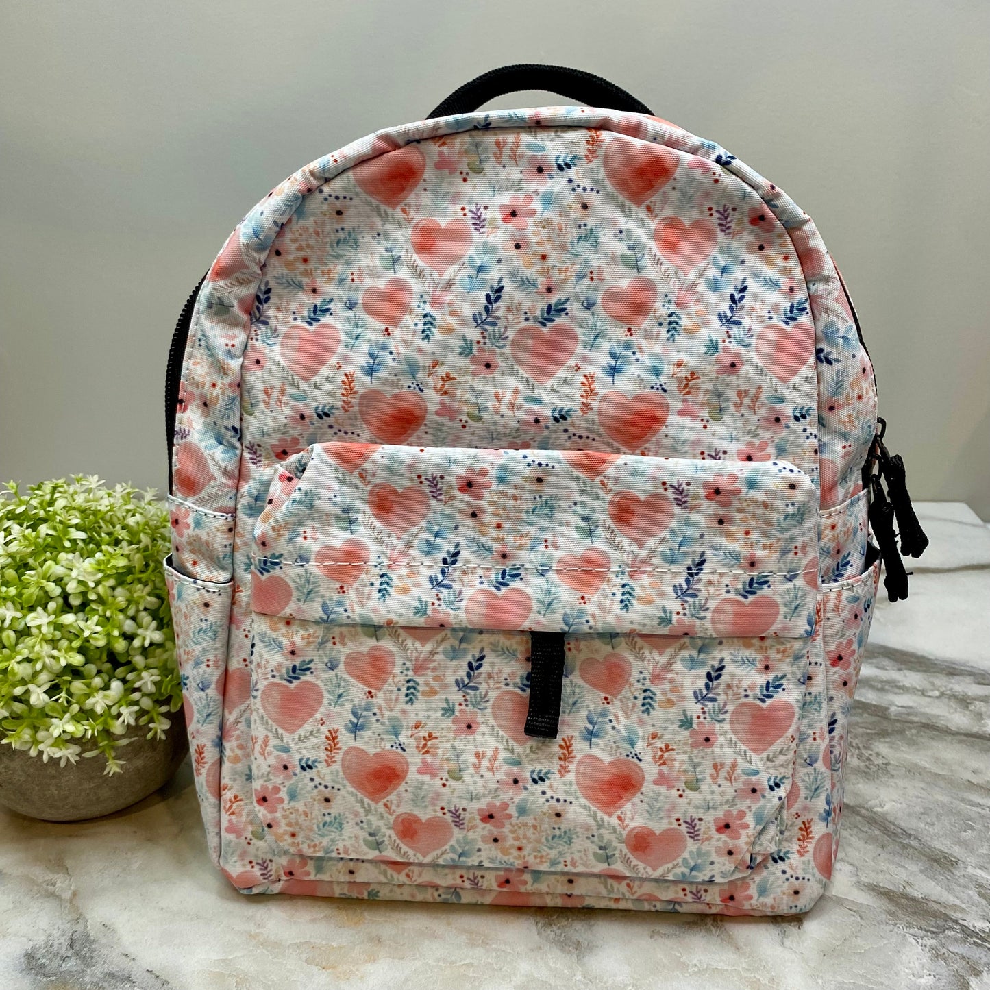 Hearts & Vines - Water-Resistant Mini Backpack