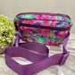 Nylon Belt Bag - Crossbody + Fanny - Floral Pink Green Dark Plum