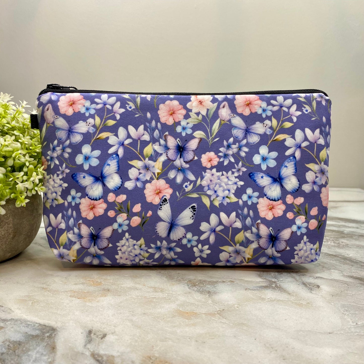 Periwinkle Butterfly - Water-Resistant Multi-Use Pouch