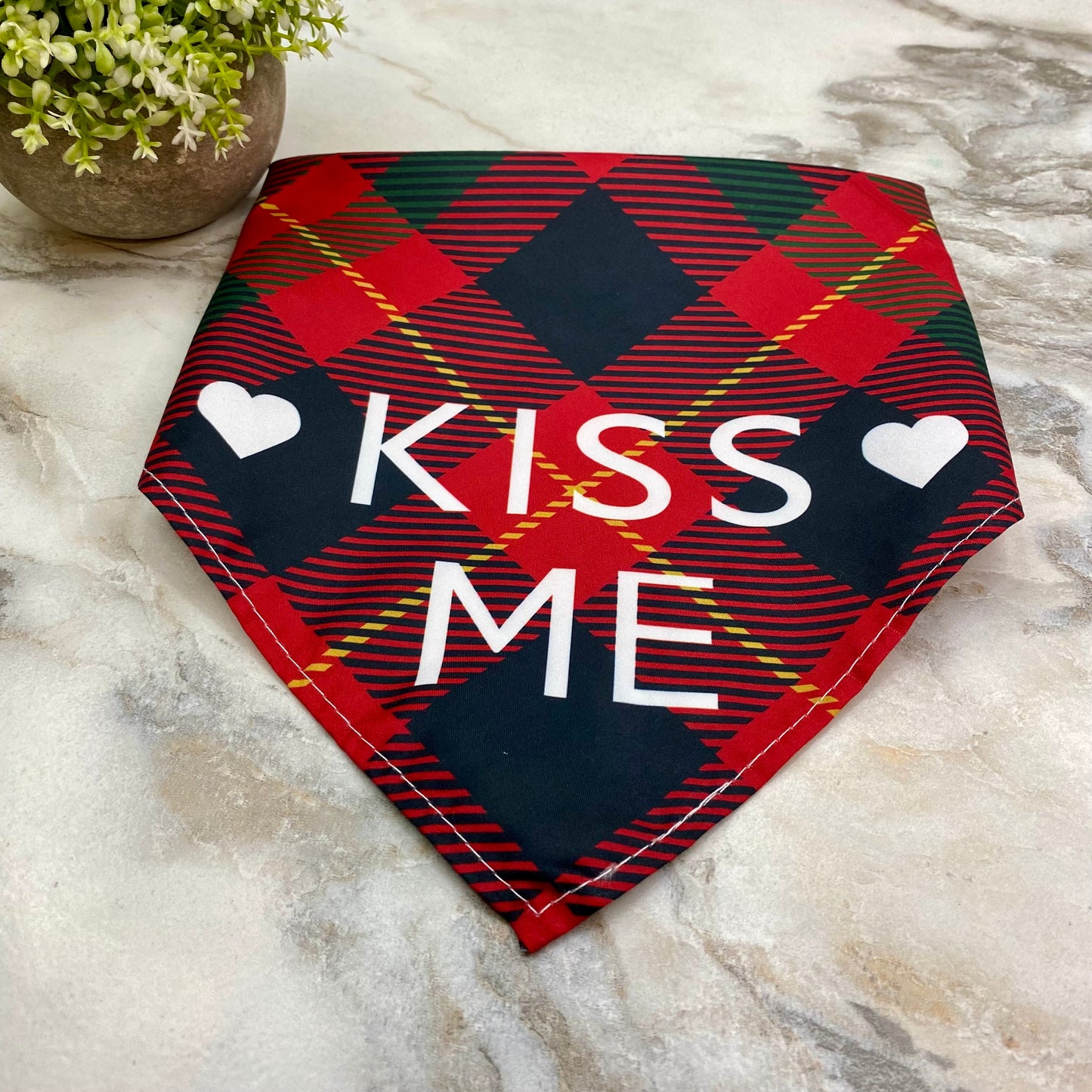 Dog Bandana - Plaid - Kiss Me