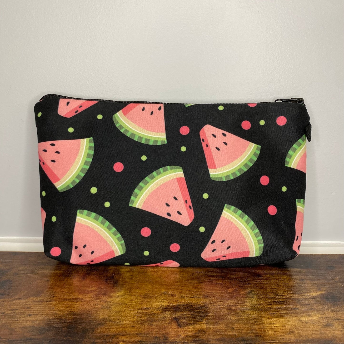 Watermelon Slices On Black - Water-Resistant Multi-Use Pouch