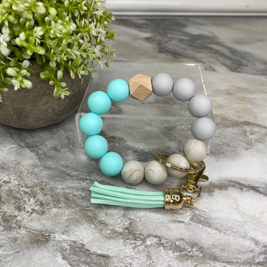 Silicone Bracelet Keychain - Mint