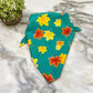 Dog Bandana - Fall - Teal Autumn Leaves