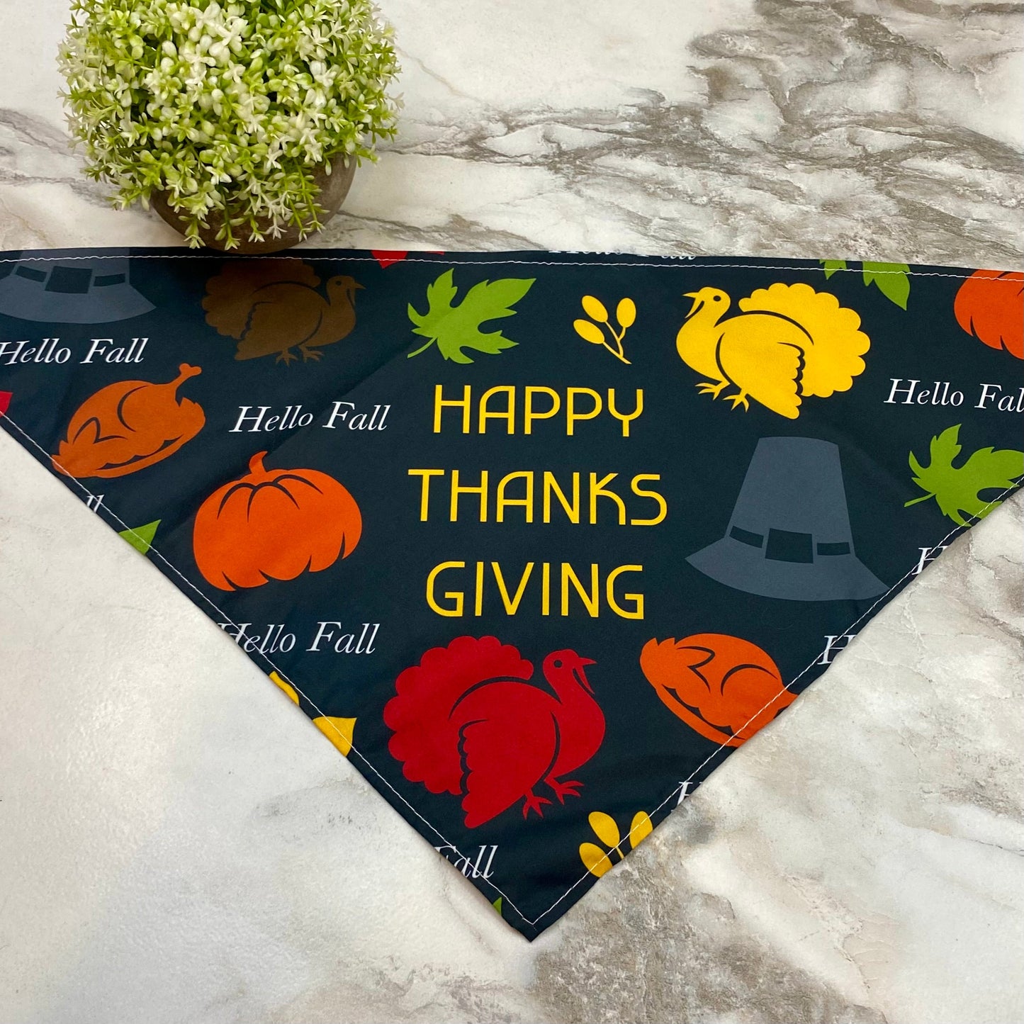 Dog Bandana - Fall - Hello Fall Happy Thanksgiving