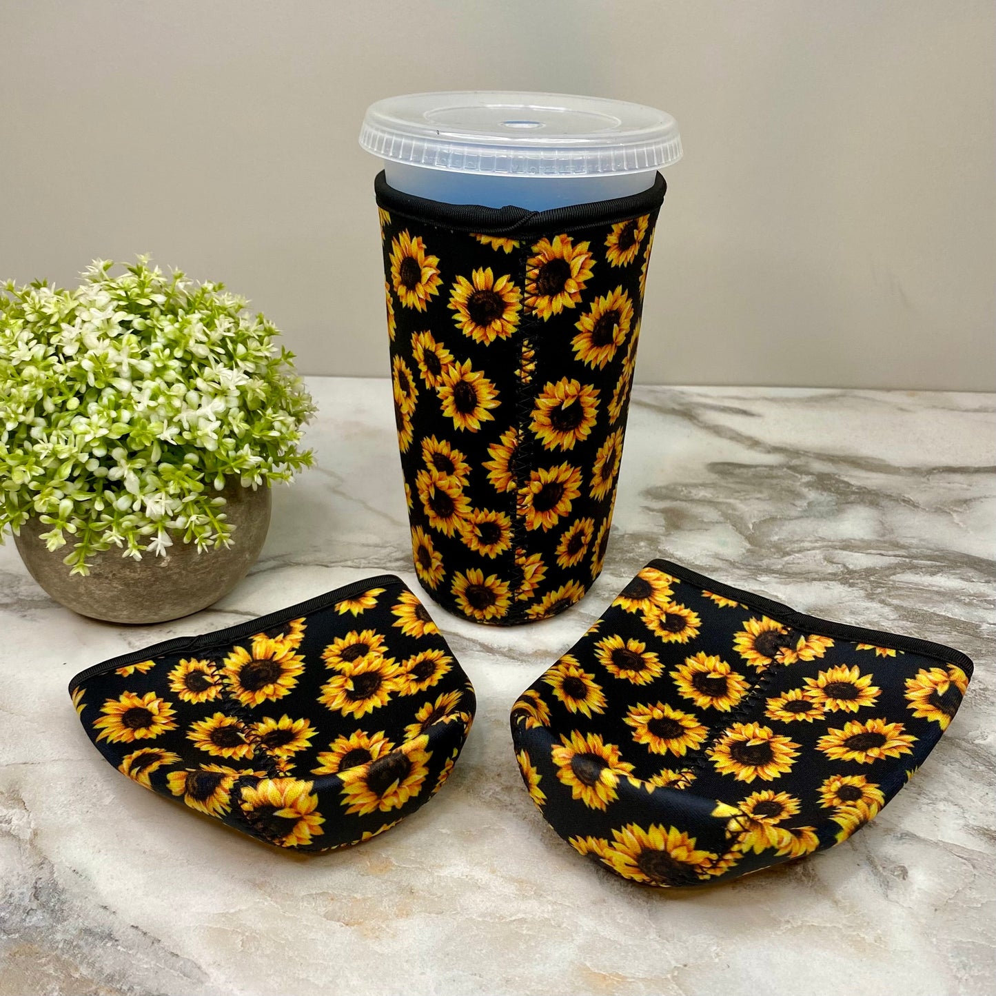 Neoprene Cup Holder Koozie Tumbler - Sunflower