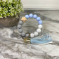 Silicone Bracelet Keychain - Dusty Blue