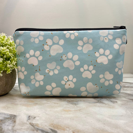 Blue Paw Print - Water-Resistant Multi-Use Pouch