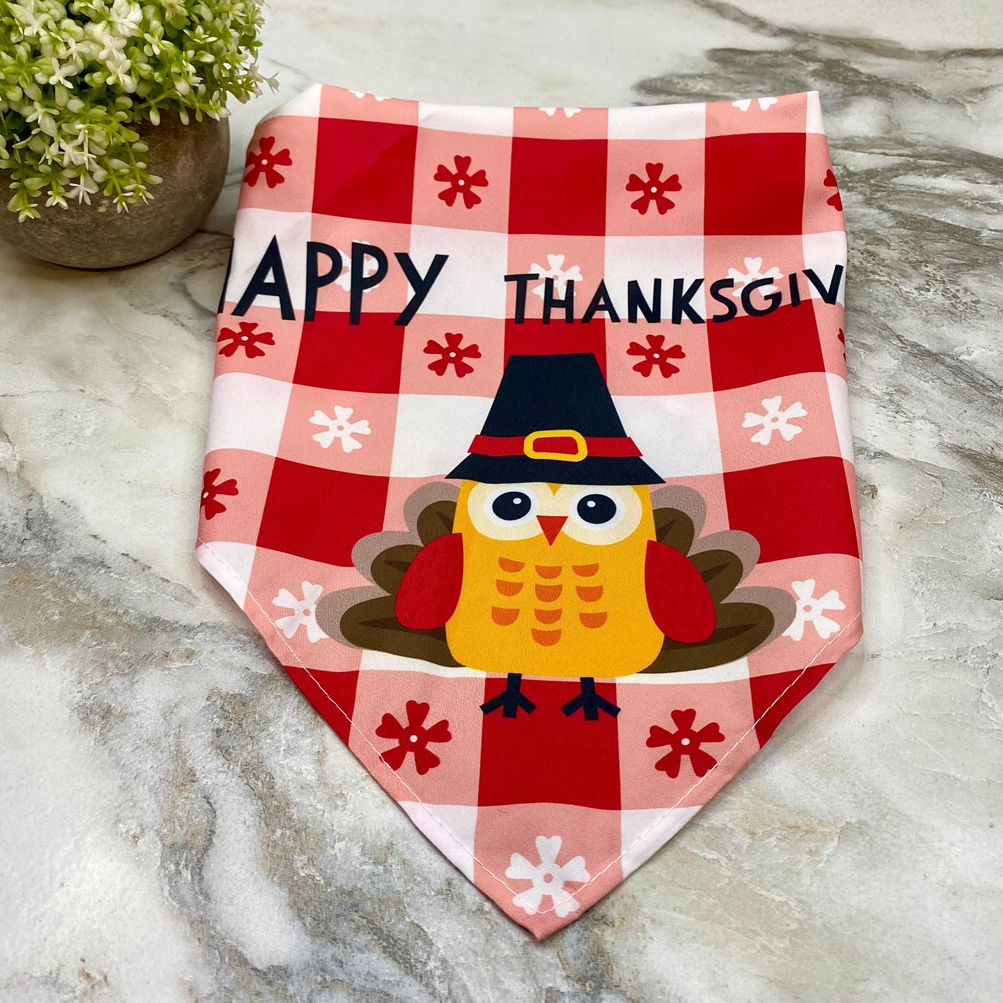 Dog Bandana - Fall - Plaid Happy Thanksgiving