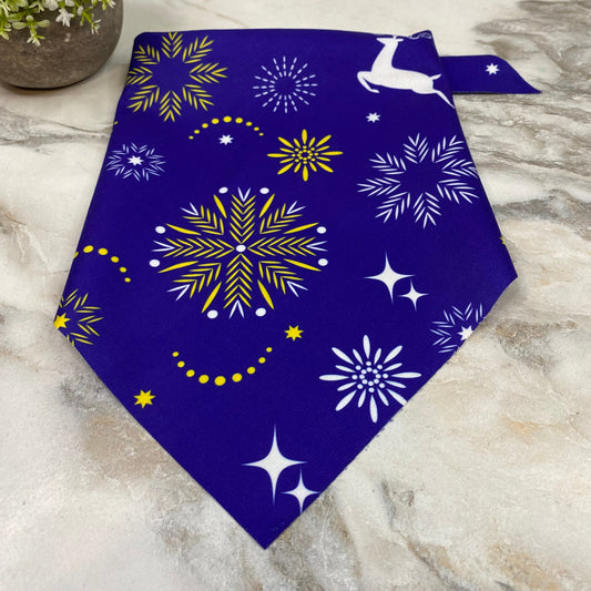 Dog Bandana - Christmas - Reindeer Snowflake Star