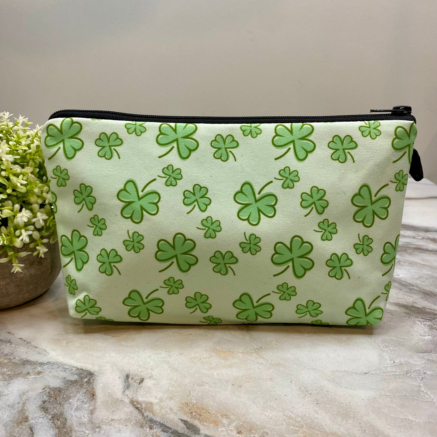 Shamrocks on Green - Water-Resistant Multi-Use Pouch