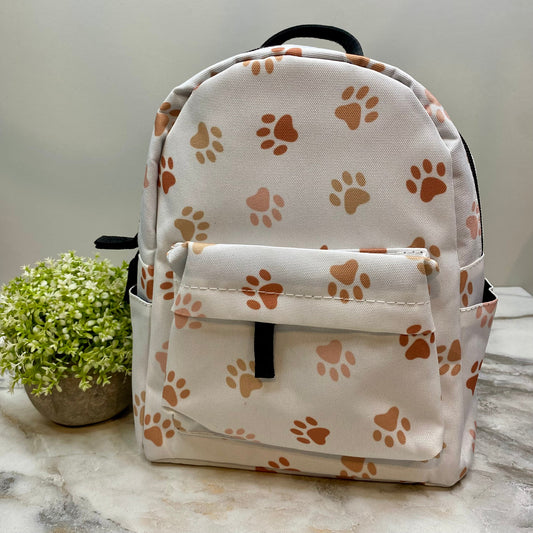 Dog Paw Tan - Water-Resistant Mini Backpack