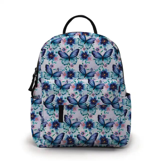 Blue Teal Butterfly - Water-Resistant Mini Backpack