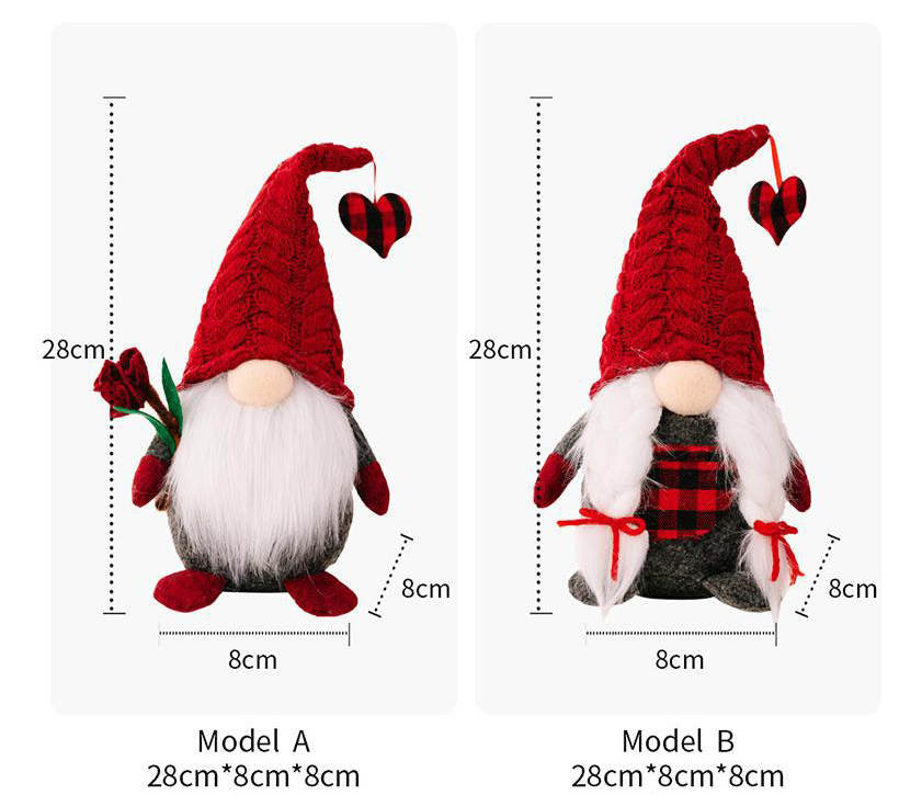 Gnome - Valentine #4 - Plaid Heart - PREORDER 12/12