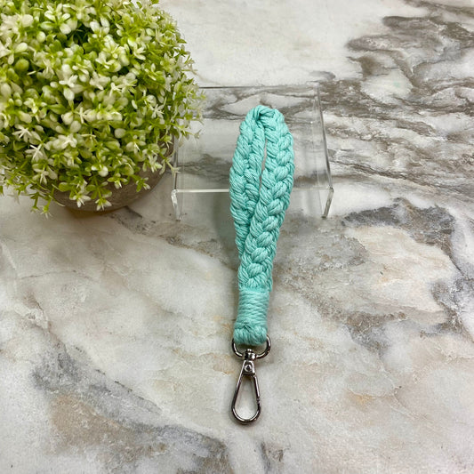 Keychain - Macrame Bracelet - Braided Mint