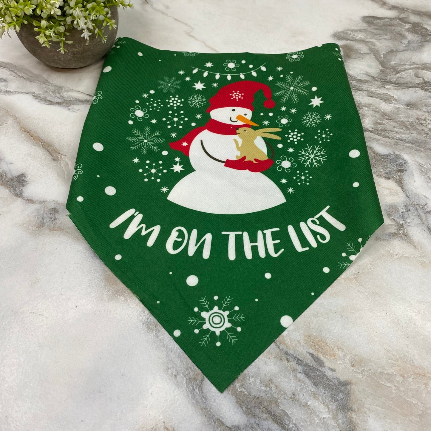 Dog Bandana - Christmas - List Bunny Snowman