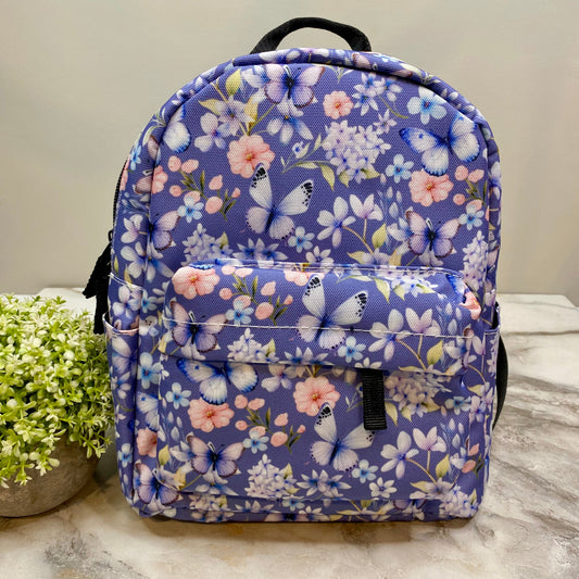 Periwinkle Butterfly - Water-Resistant Mini Backpack